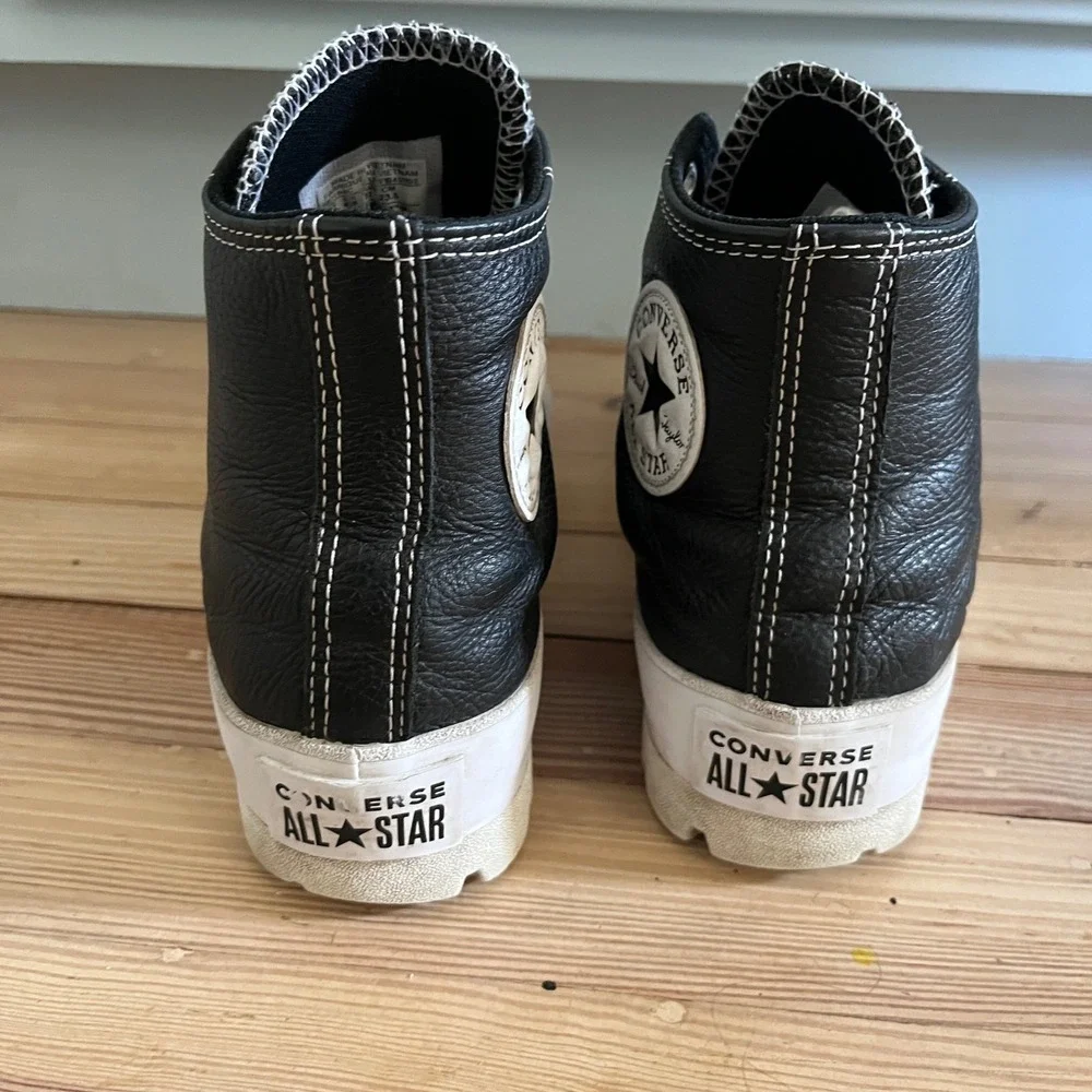 Converse Chuck Taylor All Star Lugged Leather High Top Platform Sneakers - Picture 6 of 10